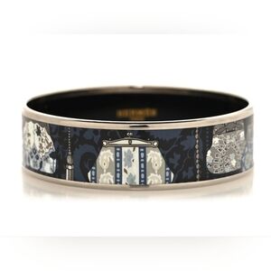 Authentic Hermès Palladium Enamel Cachemire de Tamara Bangle Bracelet